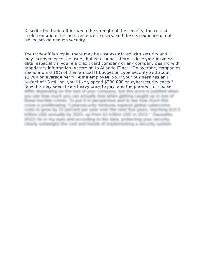 Strengthening Security - The Trade-Off