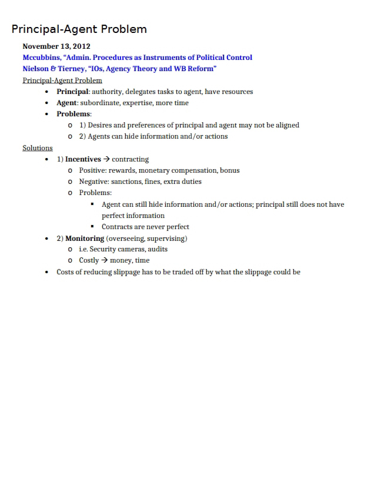 Understanding the Principal-Agent Dilemma