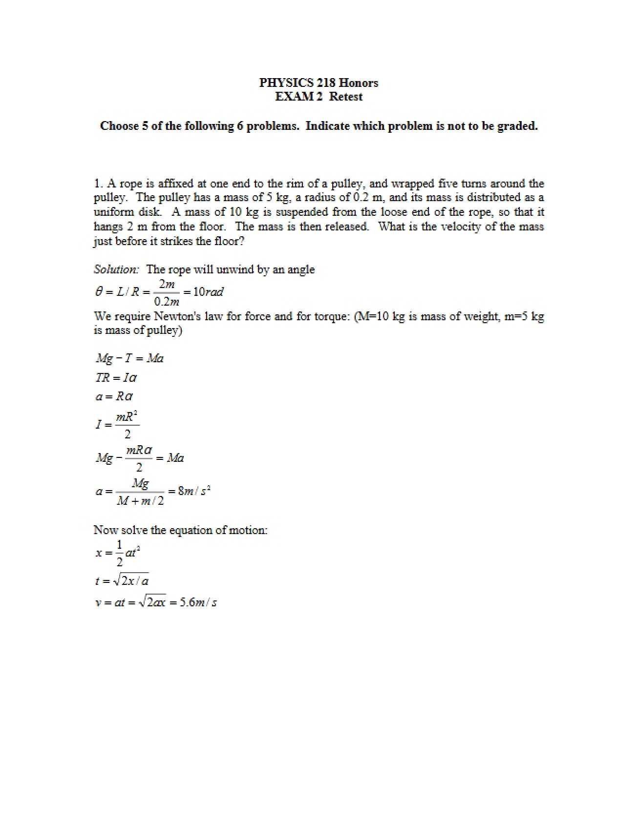 Exam 2 Retake