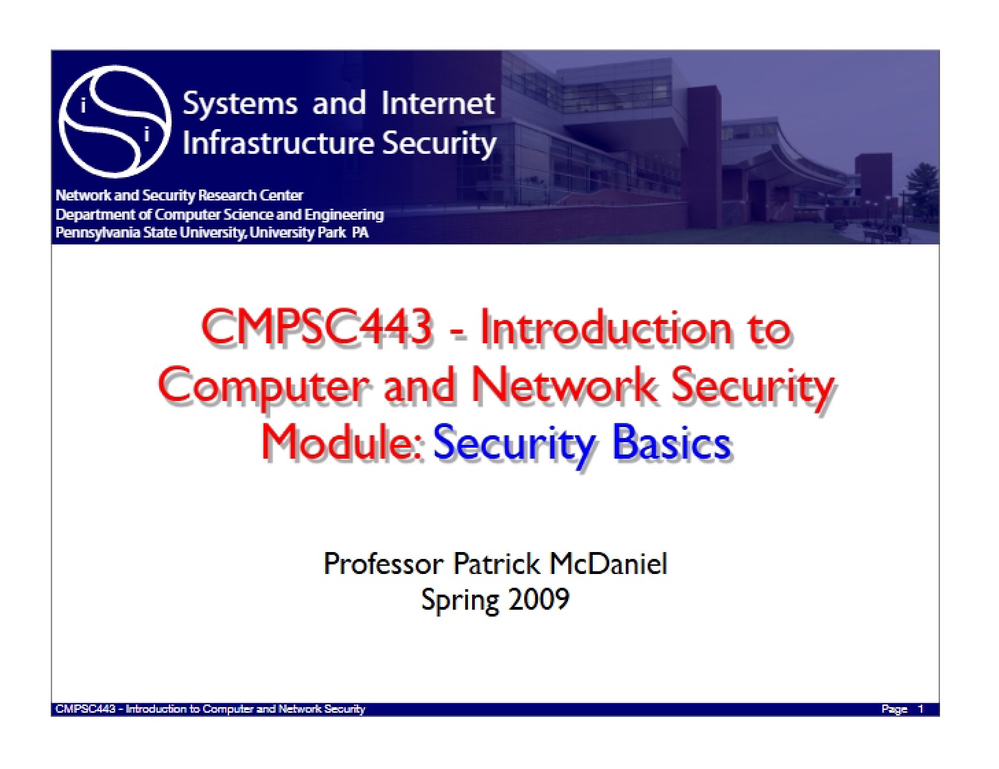 Fundamentals of Security