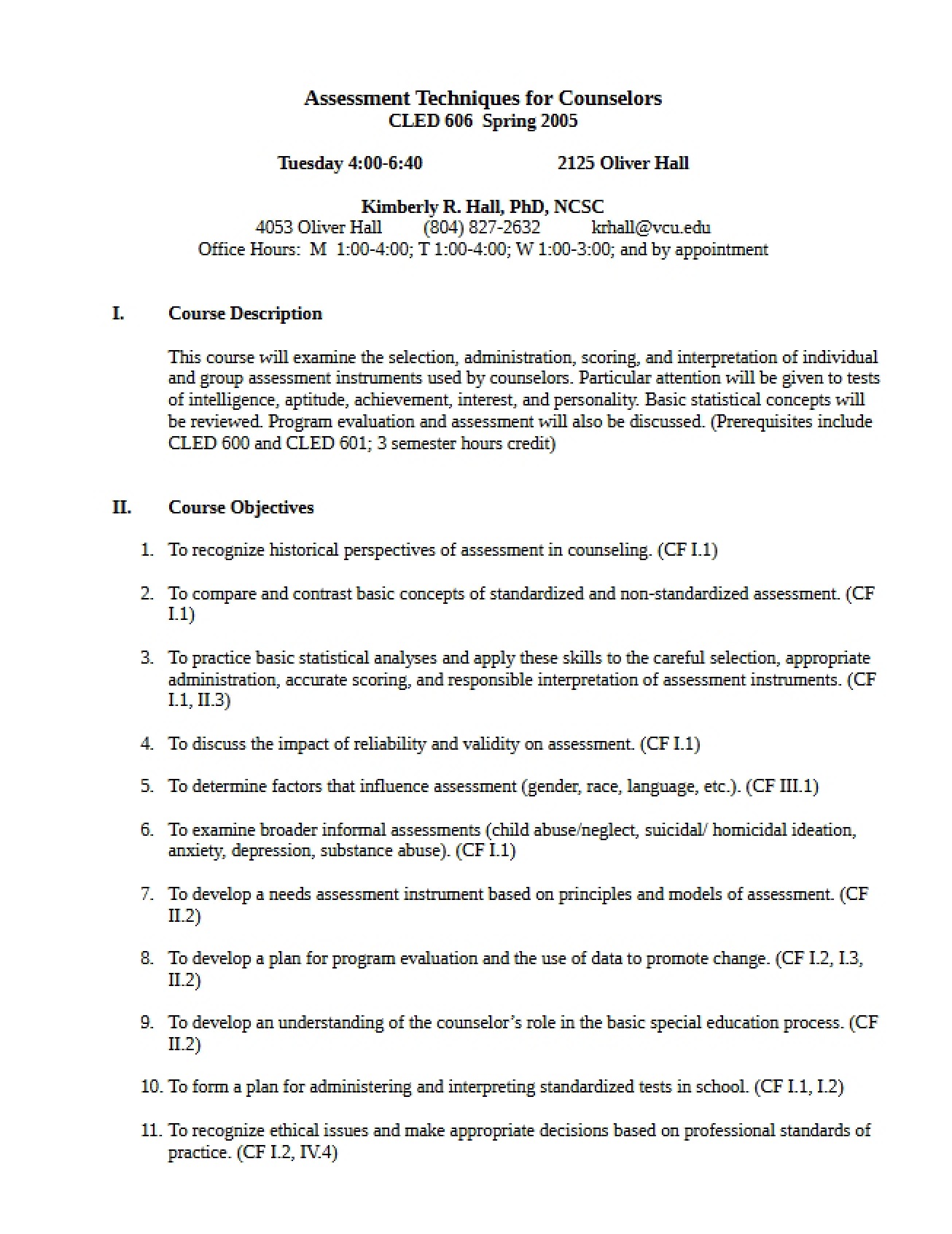 Syllabus for CLED 606