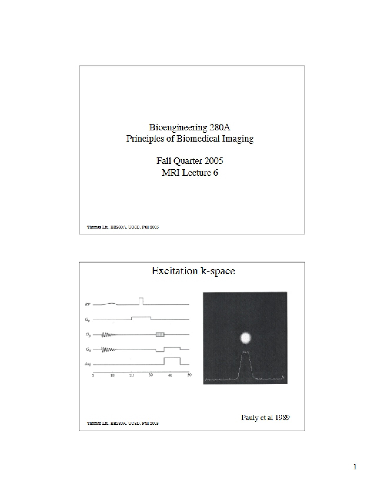 Magnetic Resonance Imaging Session Six