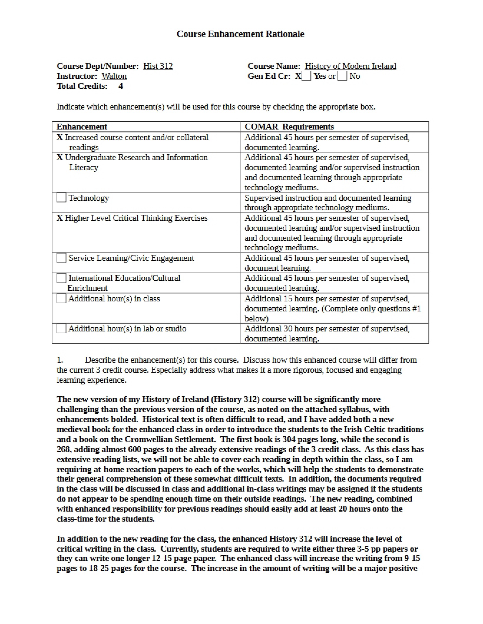 Syllabus History of Modern Ireland