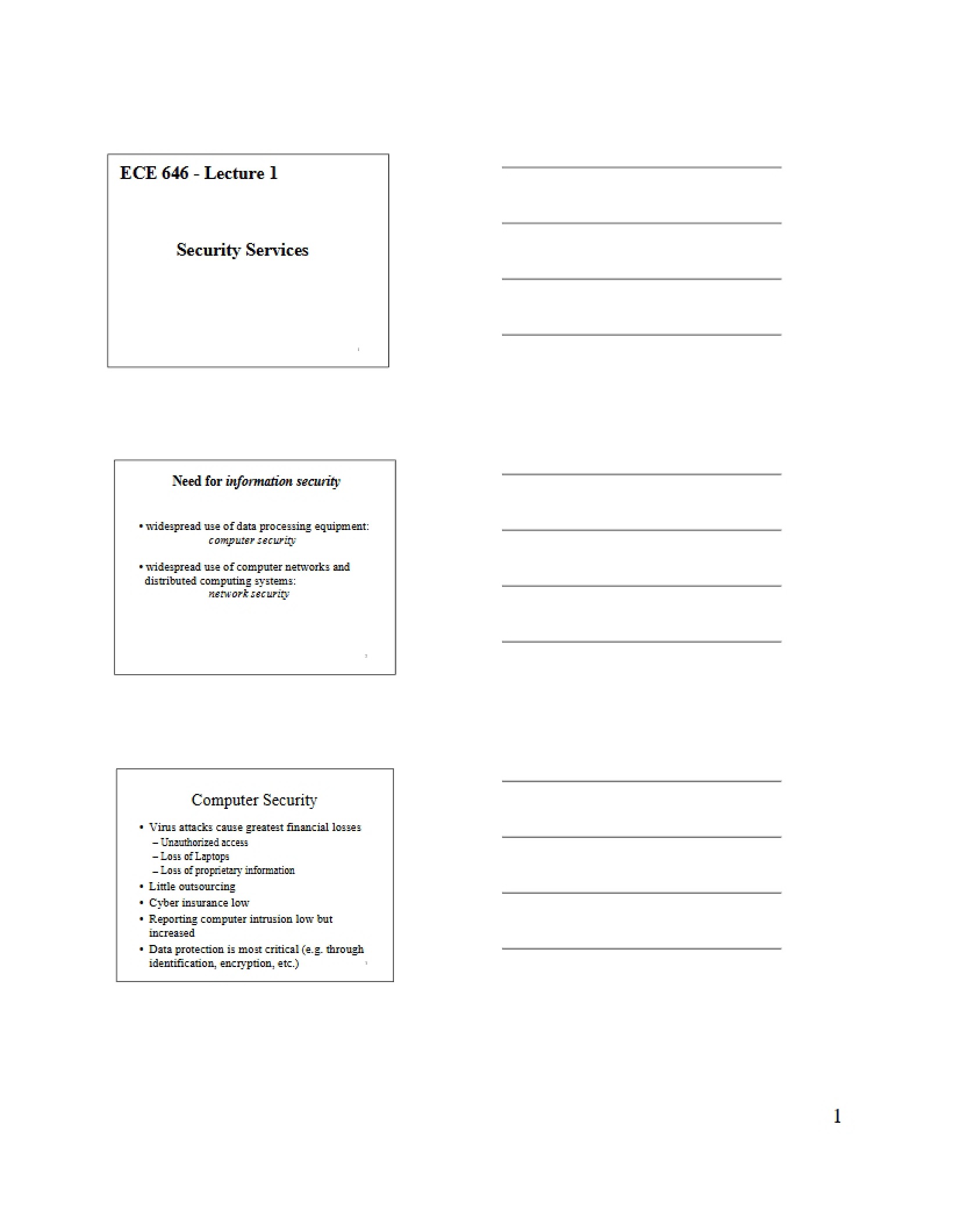 Security Services Lecture 1