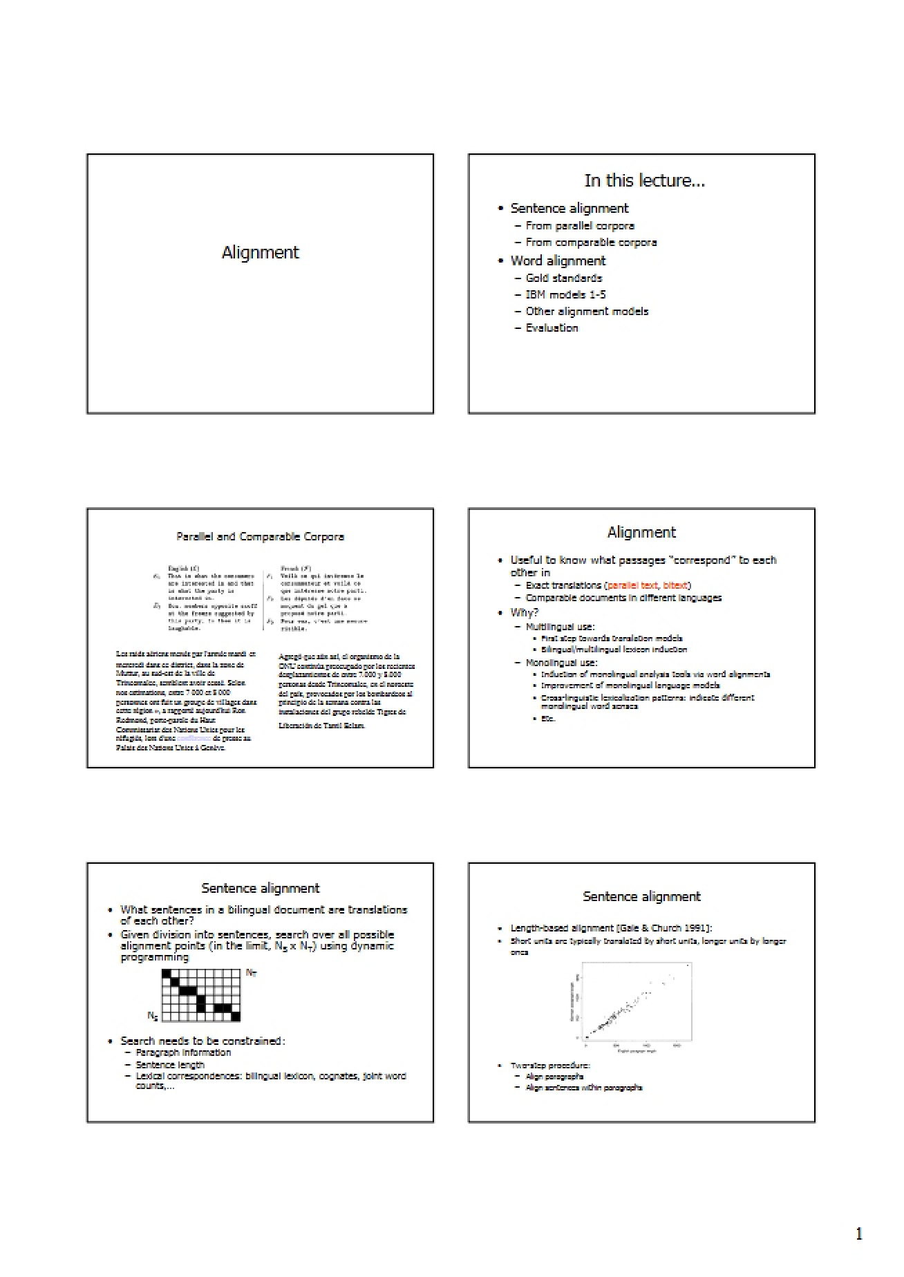 Lecture Notes Alignment