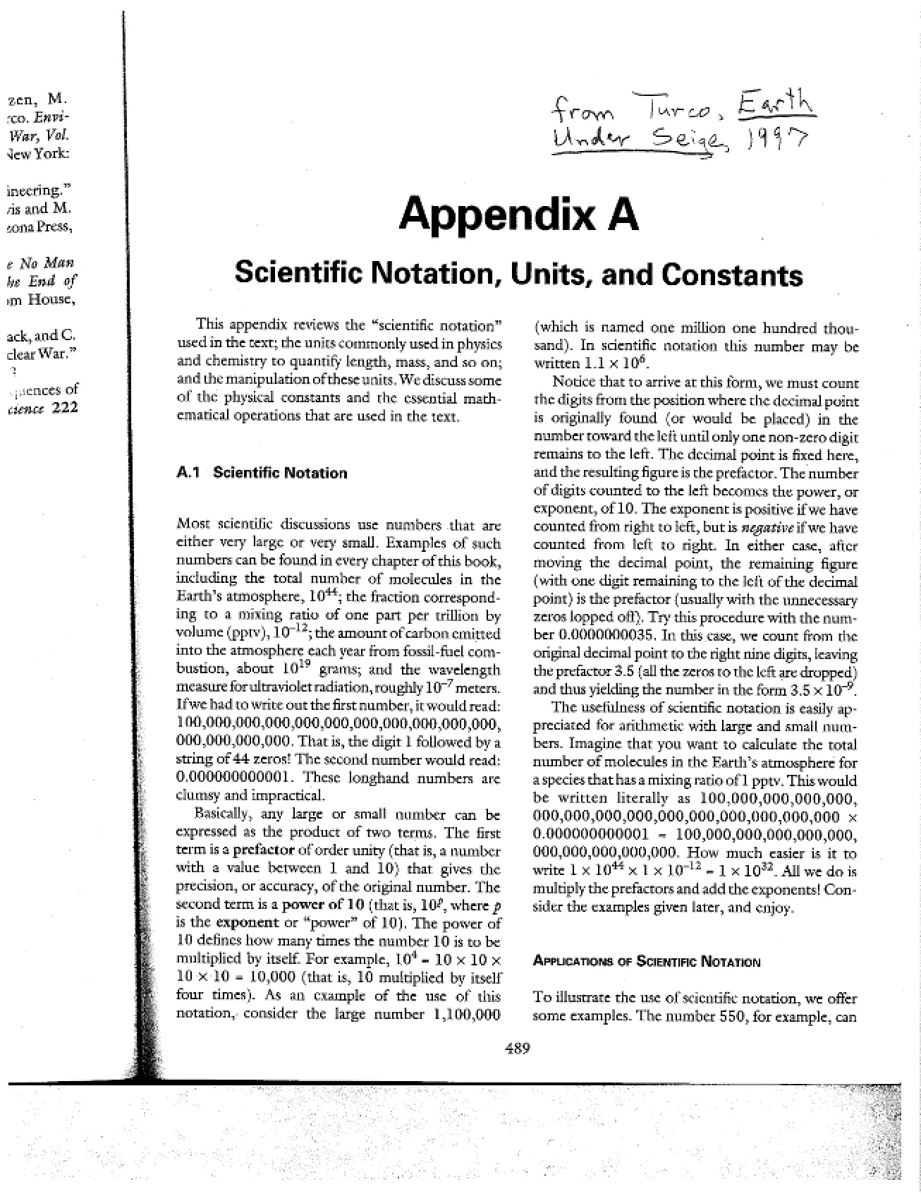 Units, Constants, and Scientific Notation