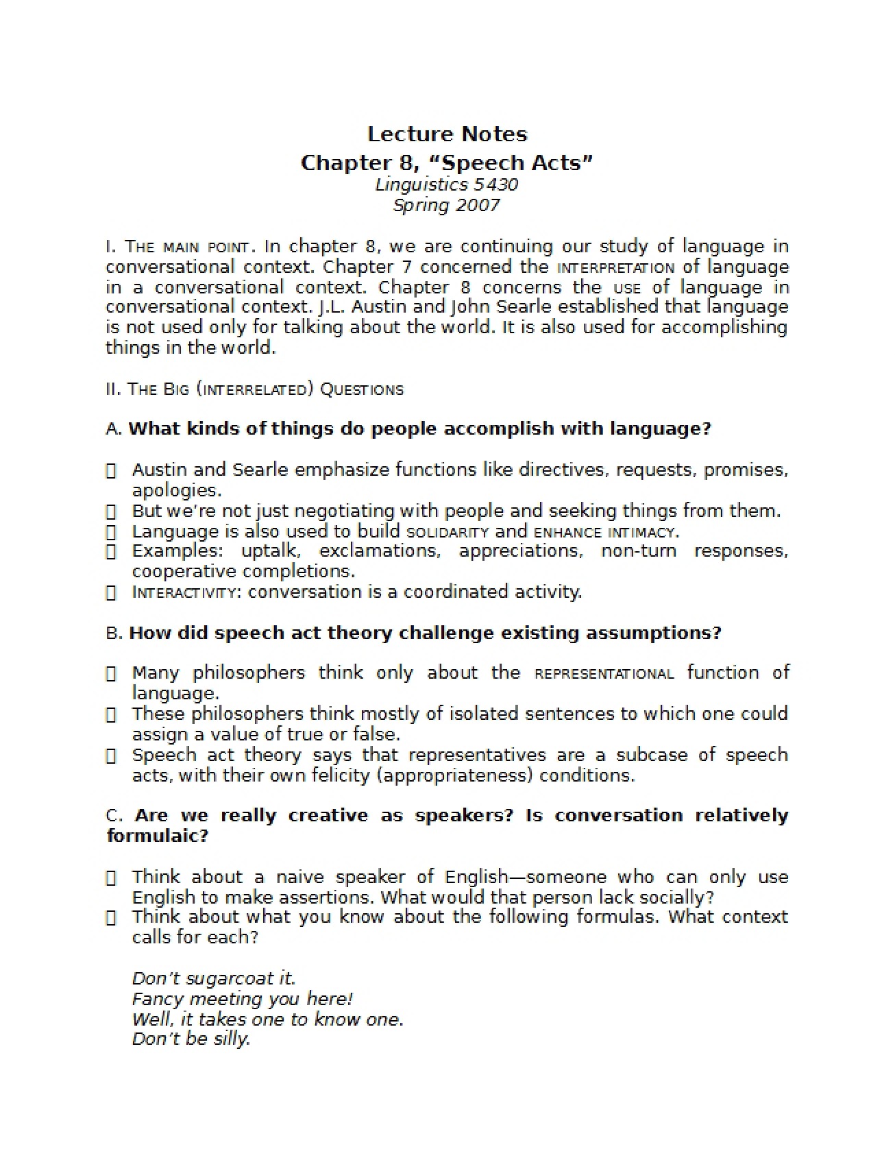 Speech Acts (Set 2)