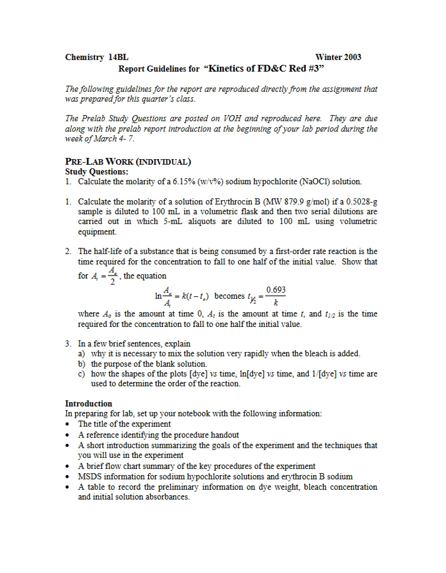Course Guidelines