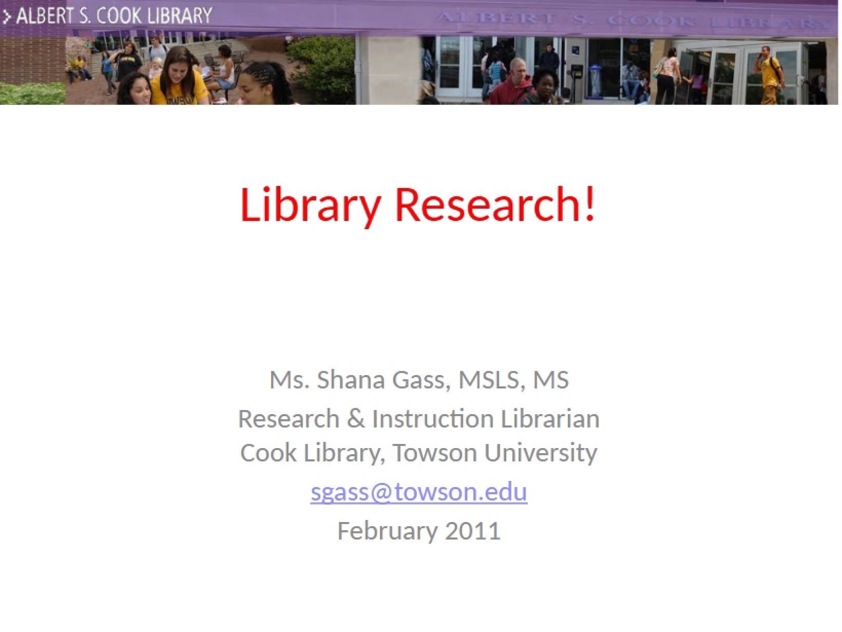 Research in the Library
