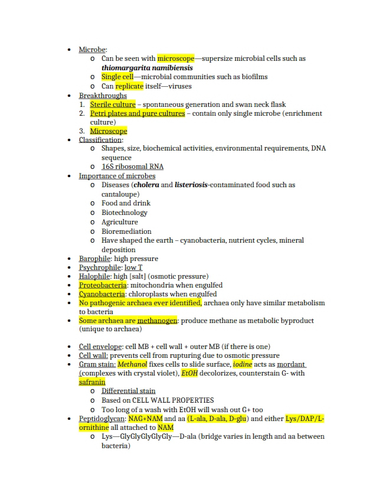 Notes from Lecture