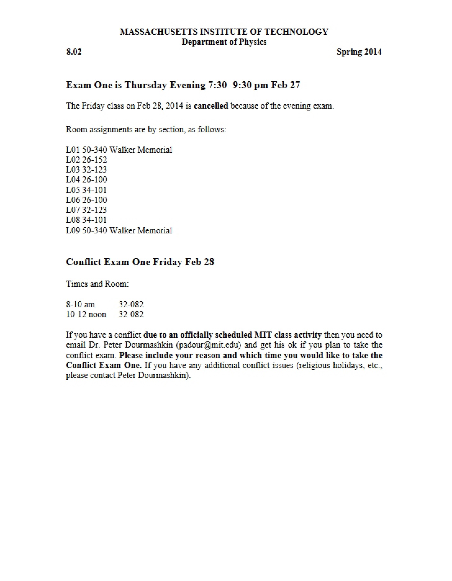 Examination One