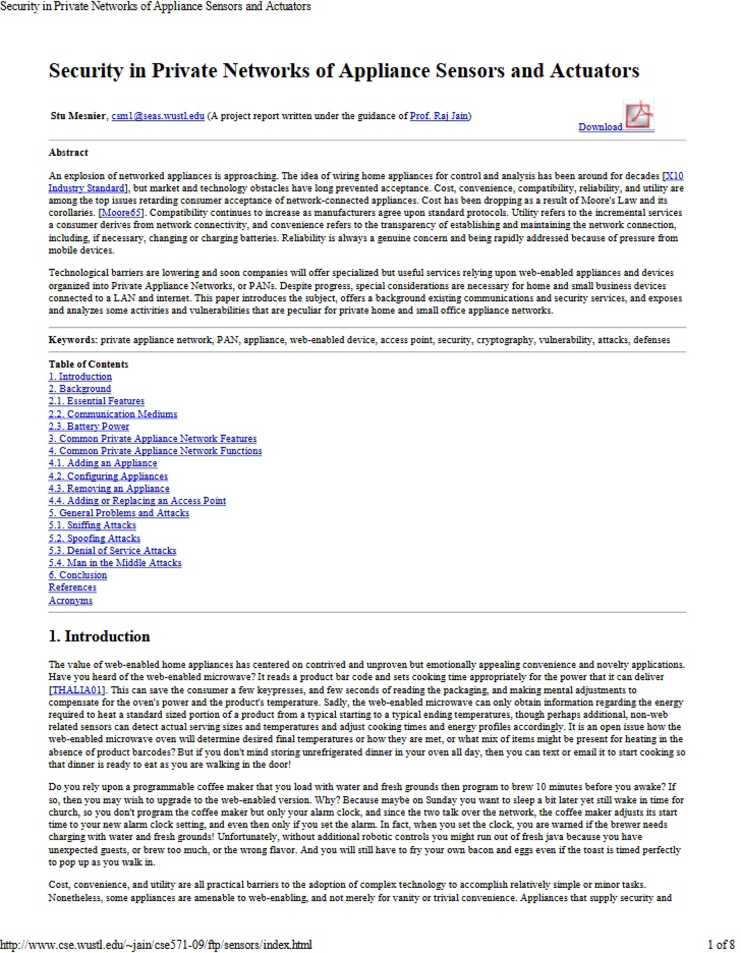 Private Network Security Appliance Sensors and Actuators