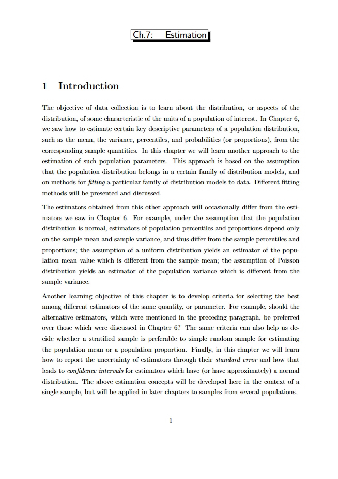 Statistical Estimation