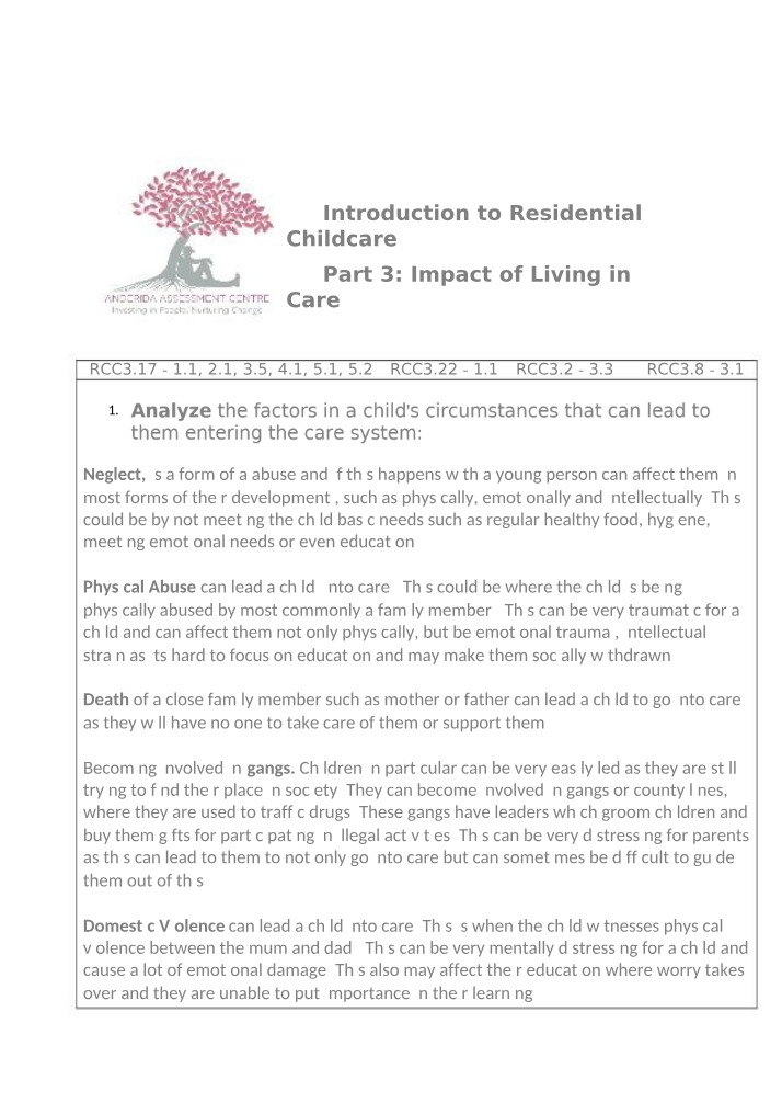 Factors in Child Care System Entry - Neglect