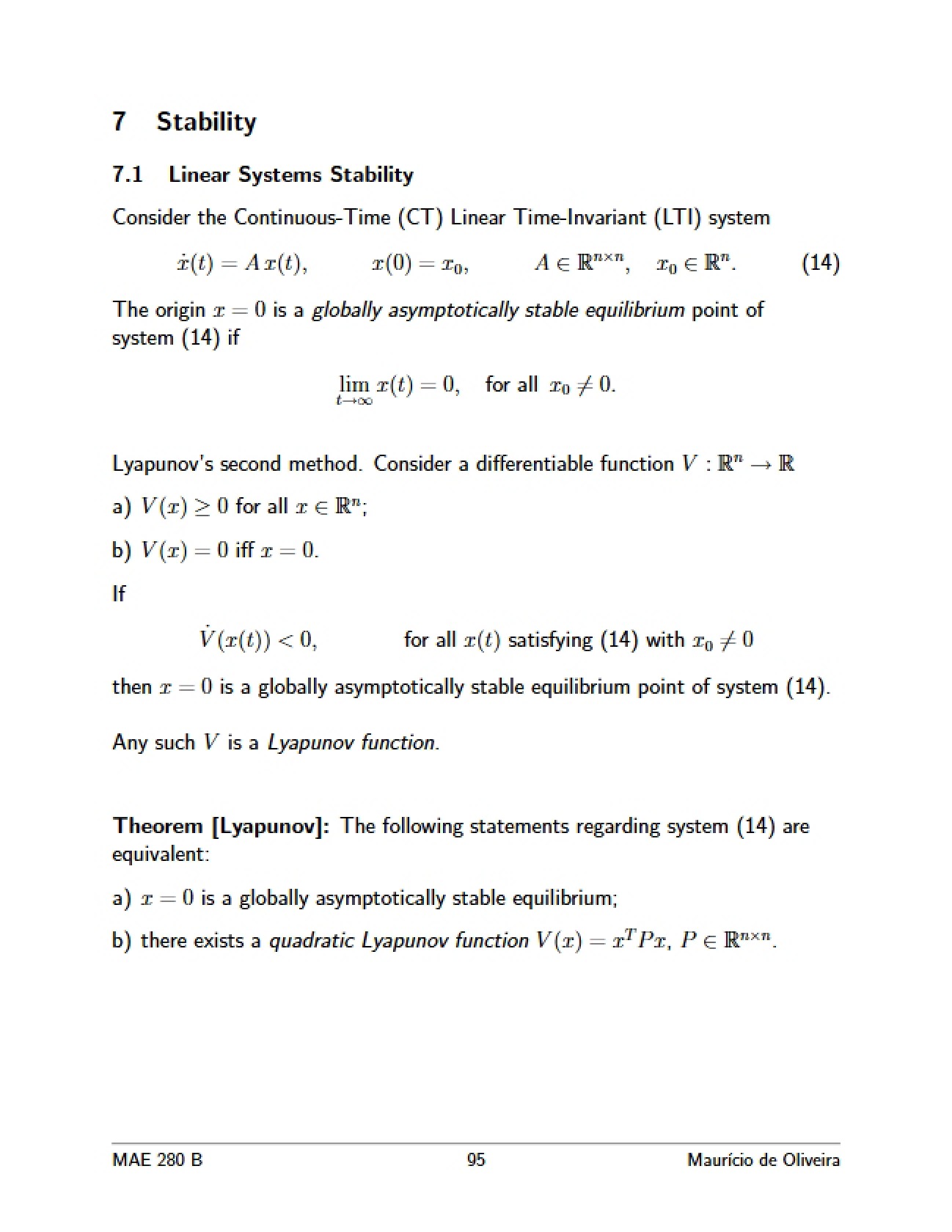 Stability in Linear Control Design