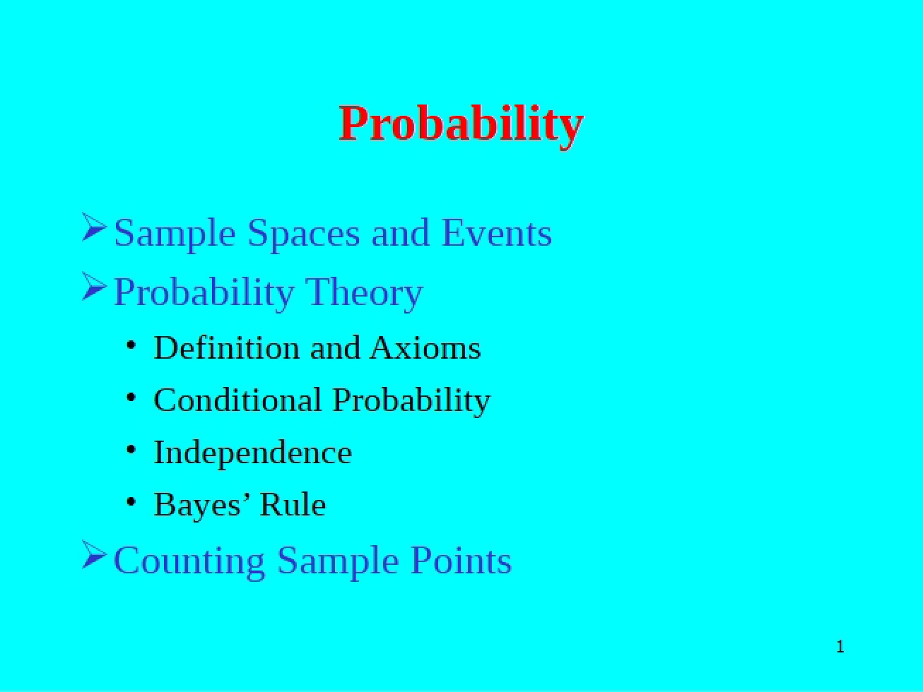Probability (3301 Ch 2)