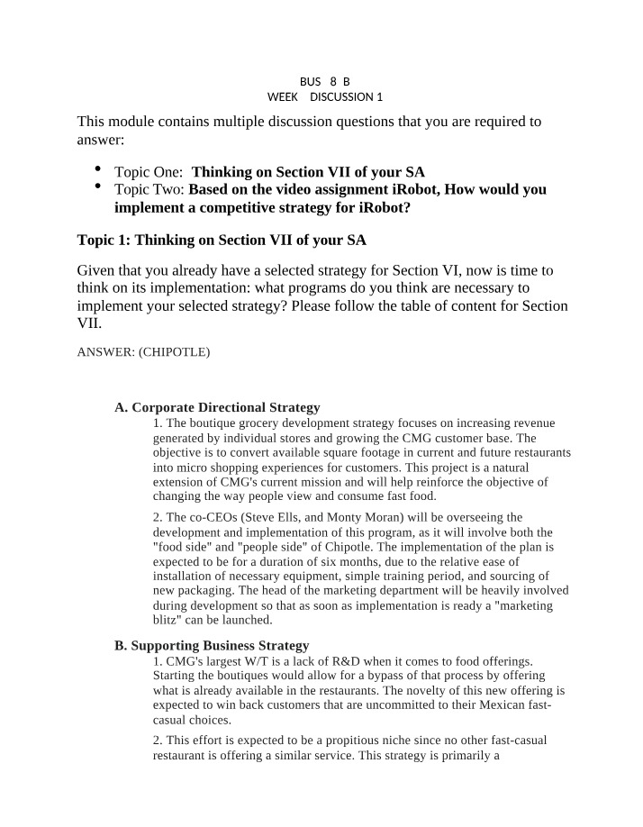 Discussion 1 - Week 3 (BUS 485B)