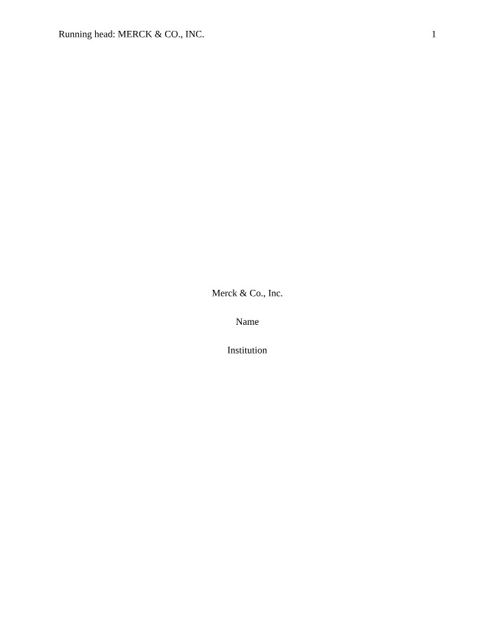 Merck & Co. Investment Analysis