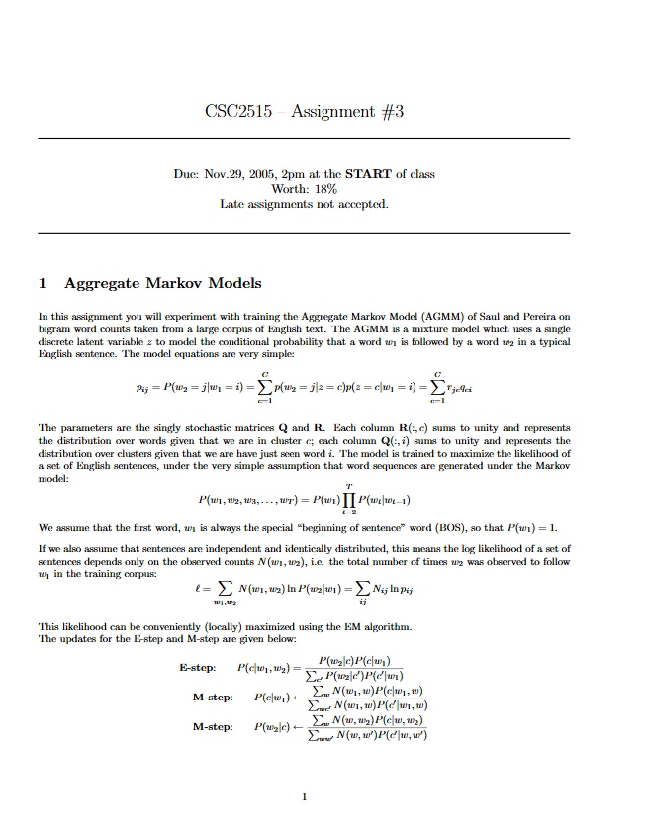 Machine Learning Assignment Three