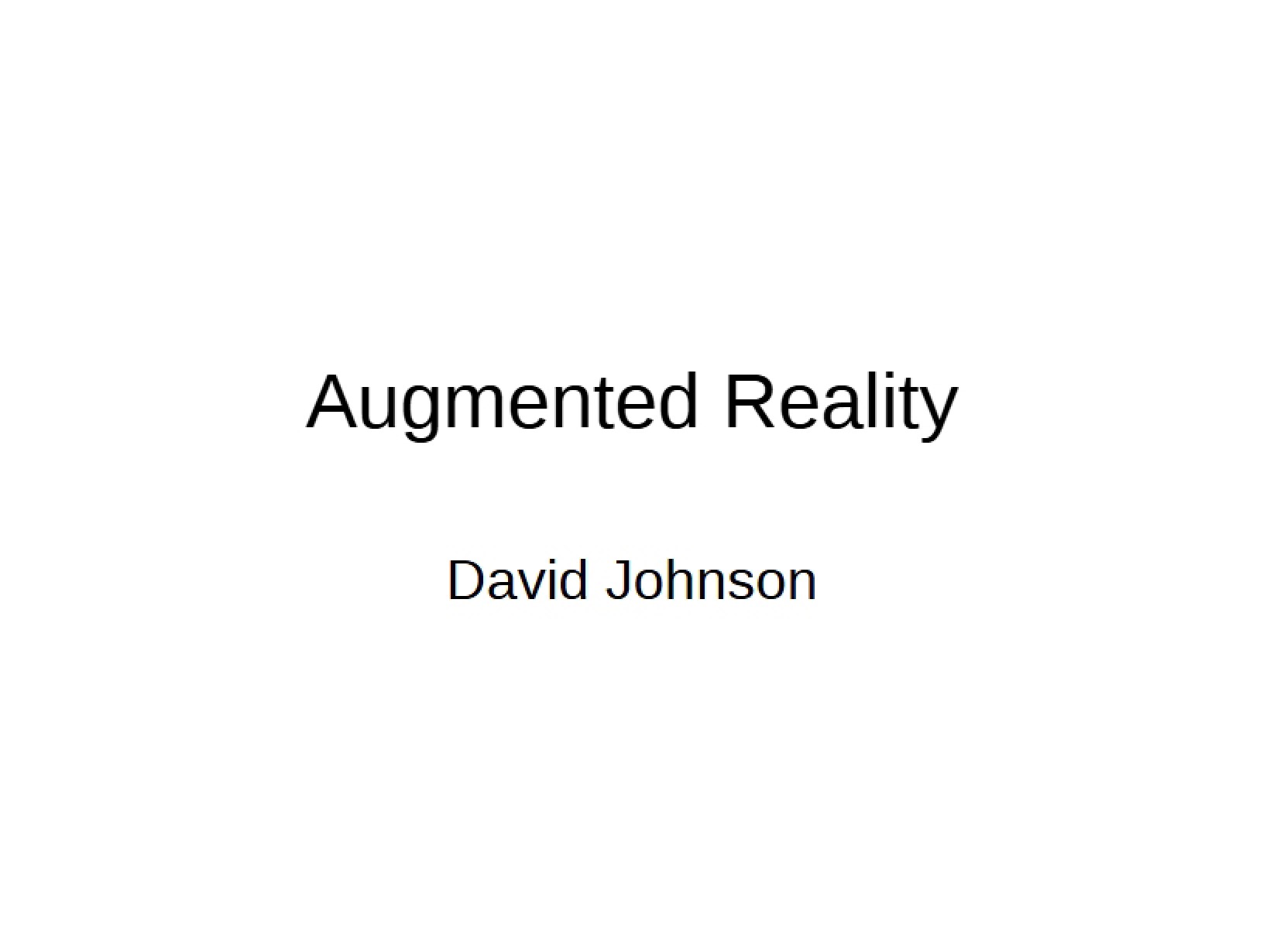Reality Augmentation