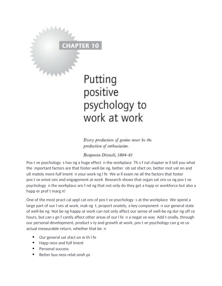 Chapter 10 - Positive Psychology at Work