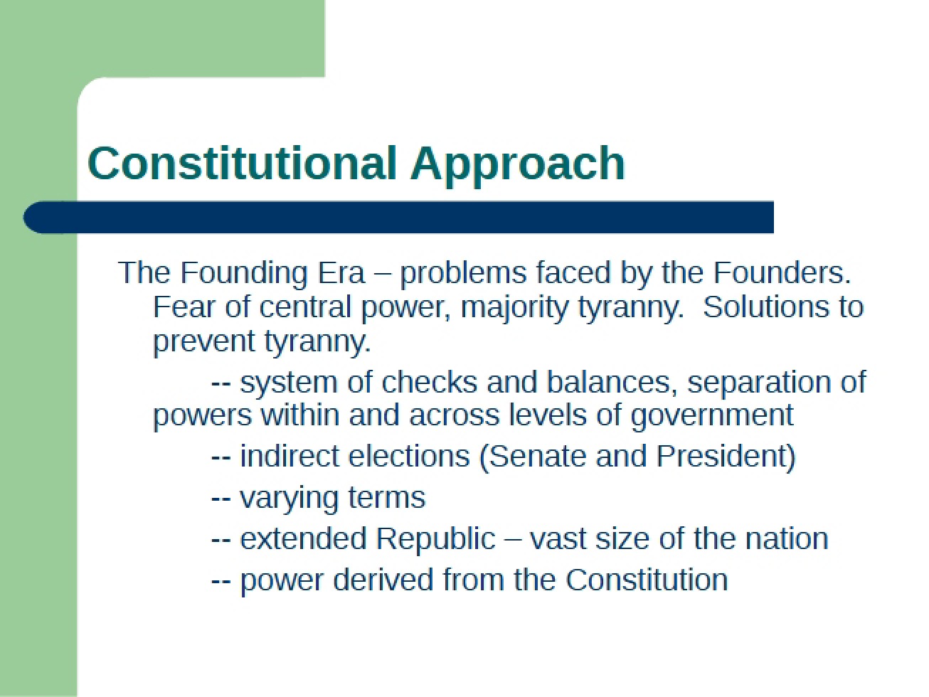 Approach to Constitution