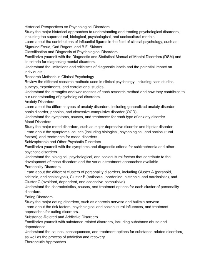 Psychological Disorders - Understanding and Treatment