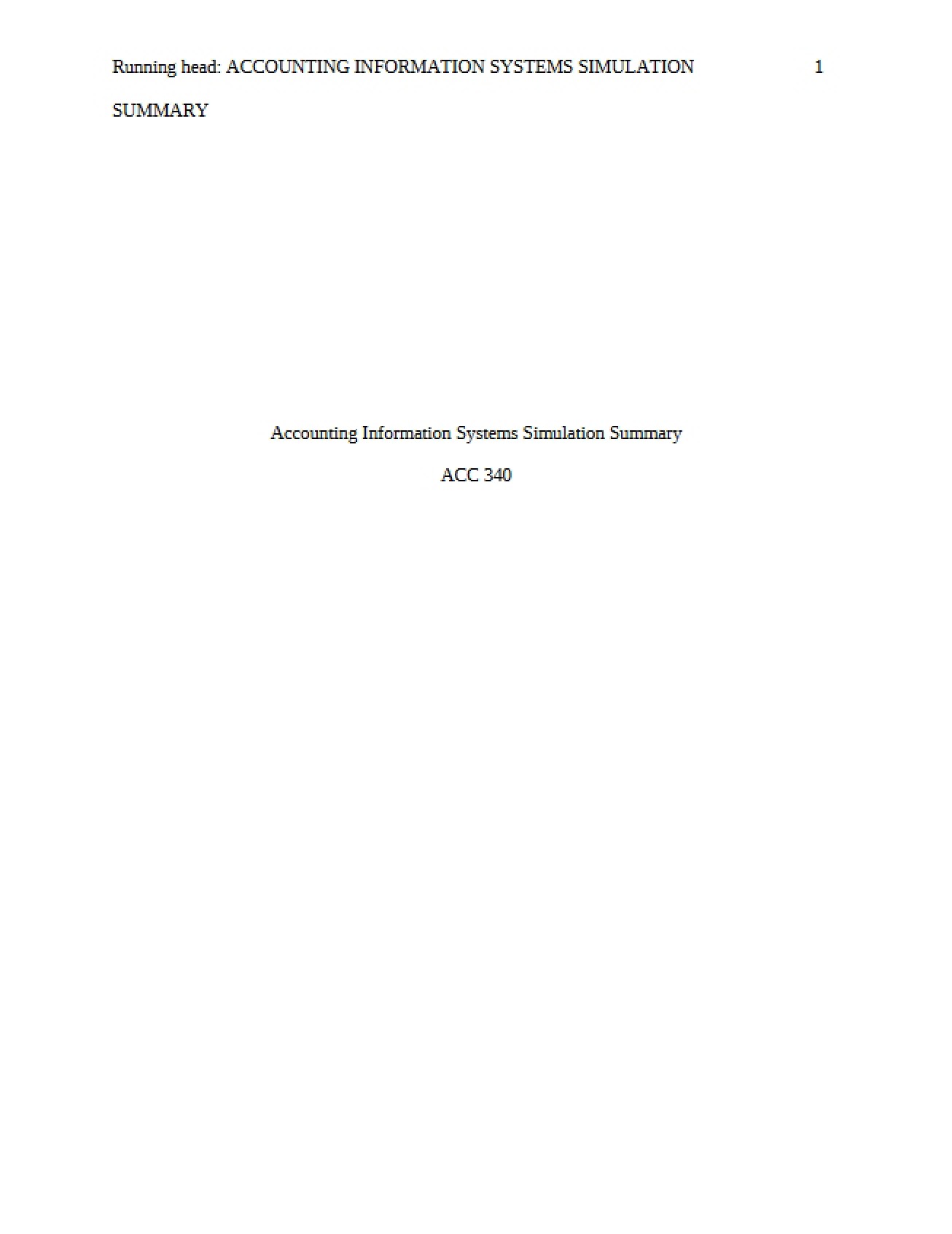 Summary of AIS Simulation