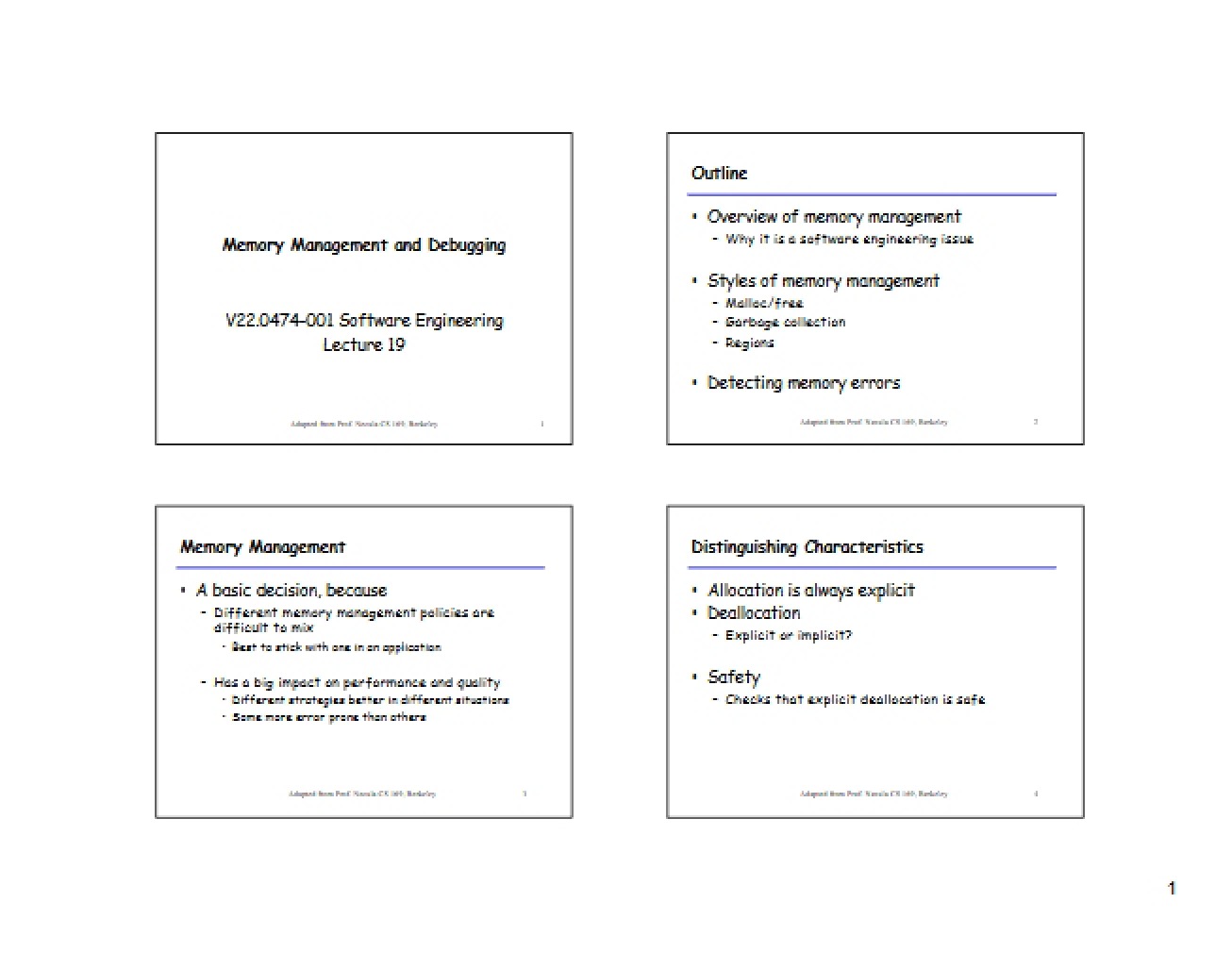 Debugging and Memory Management