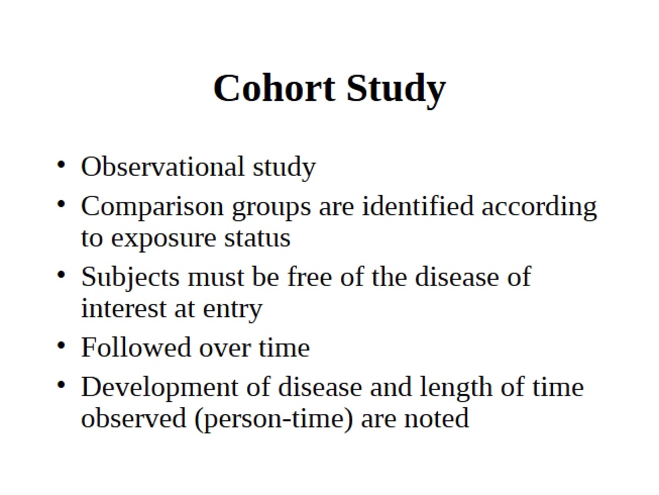 Study of Cohorts