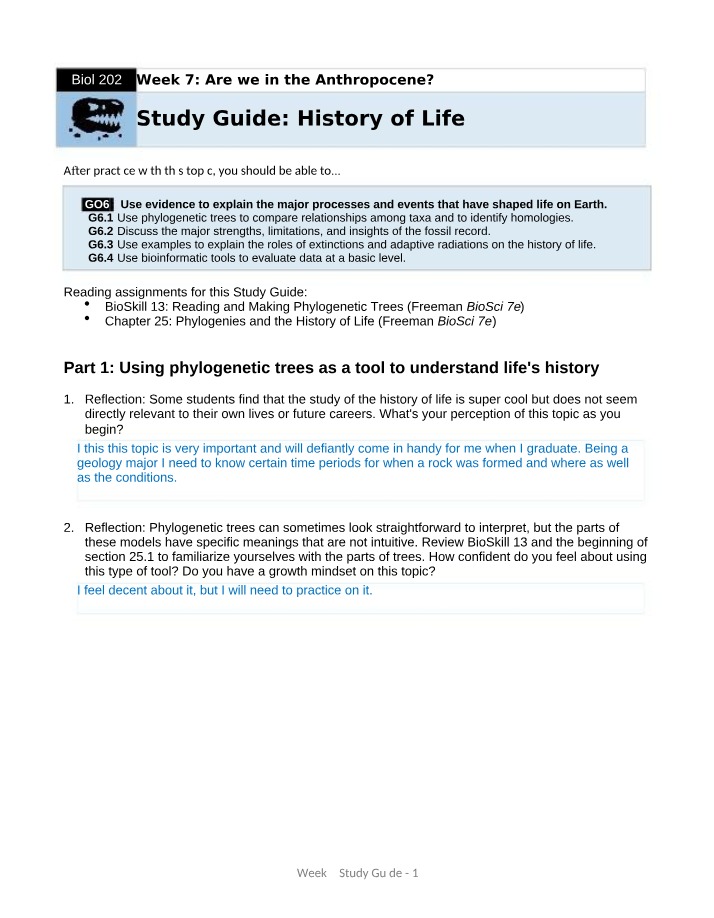 Study Guide for Week 7