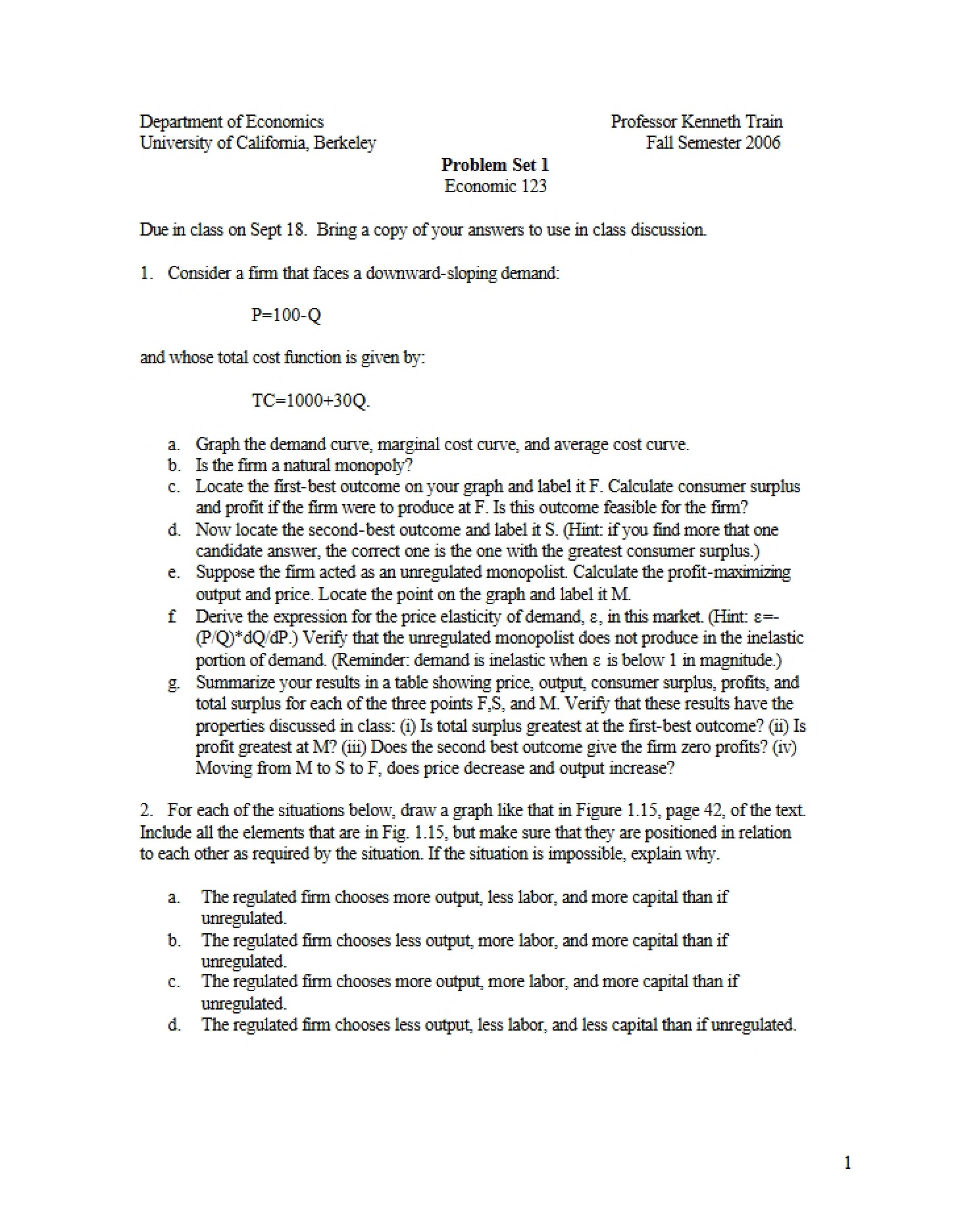 First Problem Set