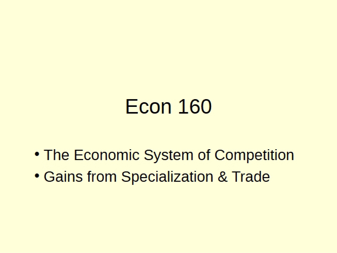 Competition Economic System