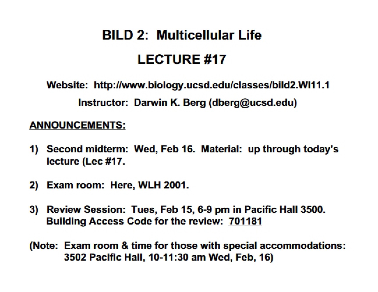 Seventeenth Lecture