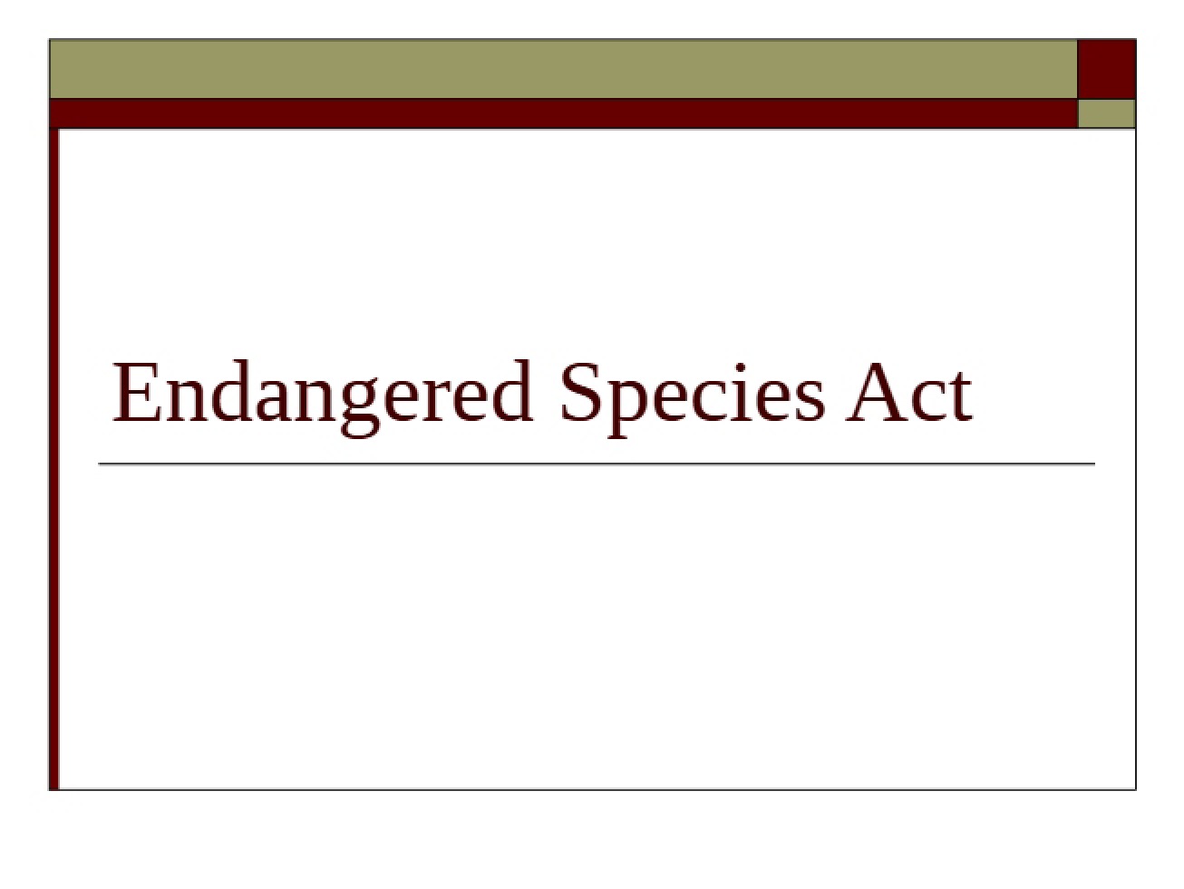Species in Danger