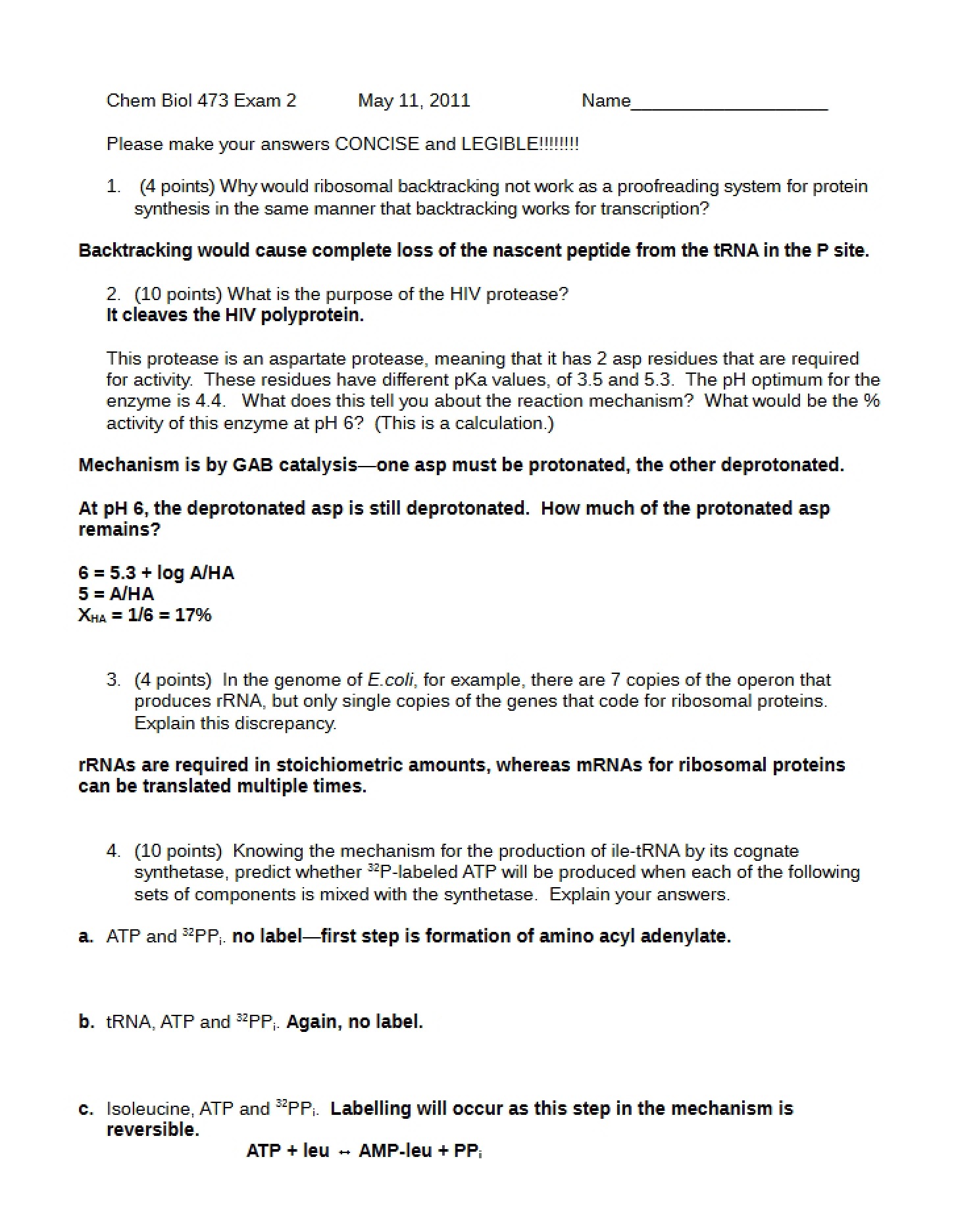 Exam 2 for Chem 473