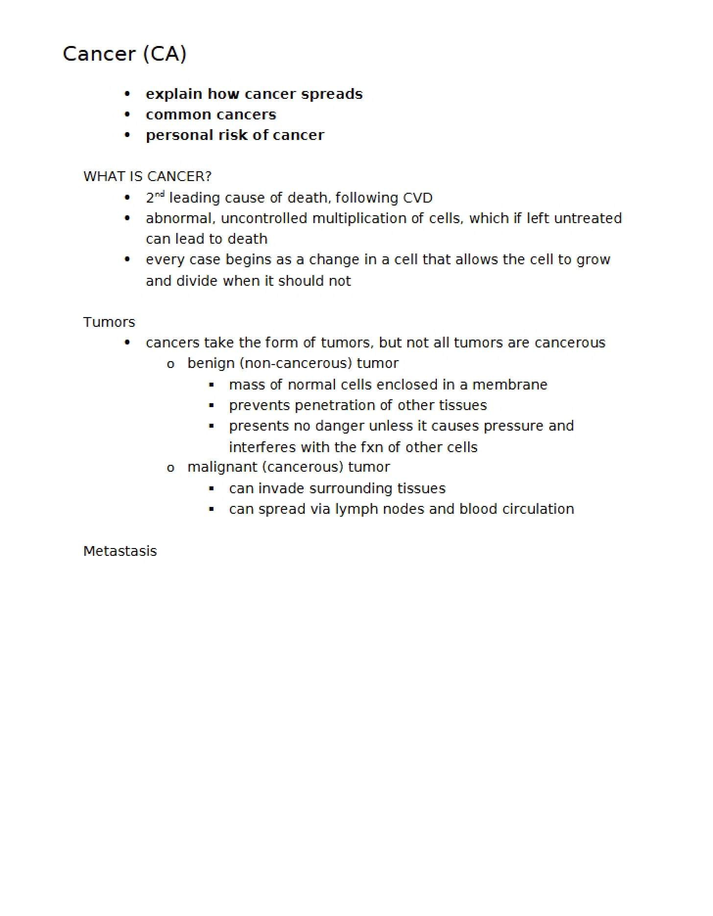 Cellular Pathologies and Oncology