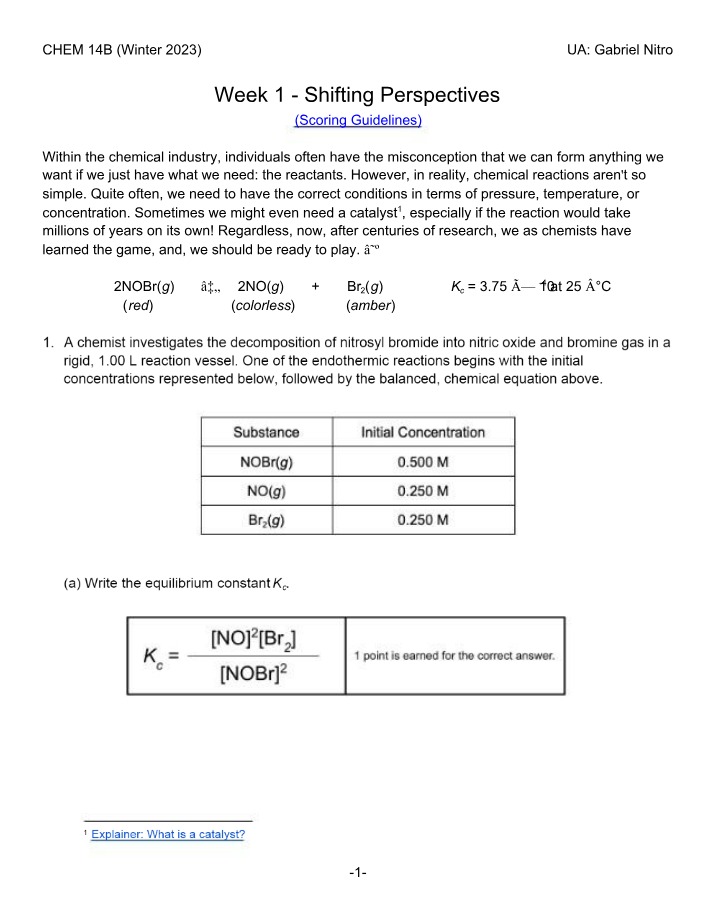 Shifting Perspectives in Chemical Reactions