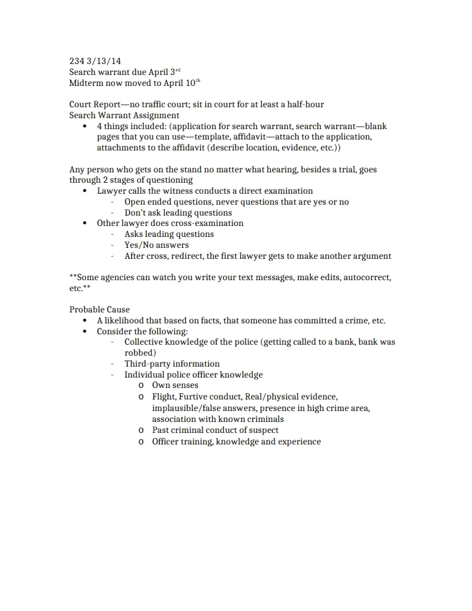 Study Materials for Criminal Investigation
