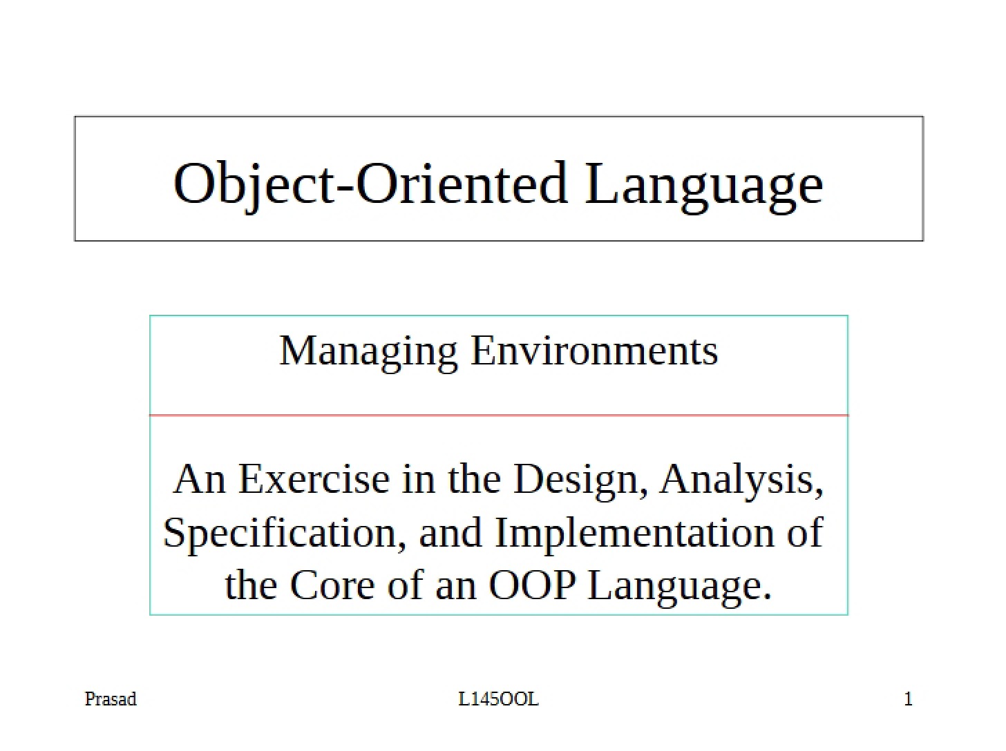 Language (Object-Oriented)