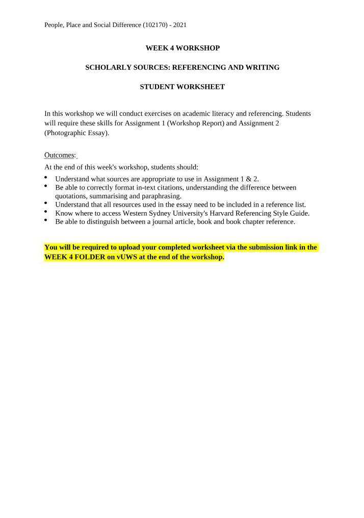 Student Worksheet - PPSD Week 4 Workshop