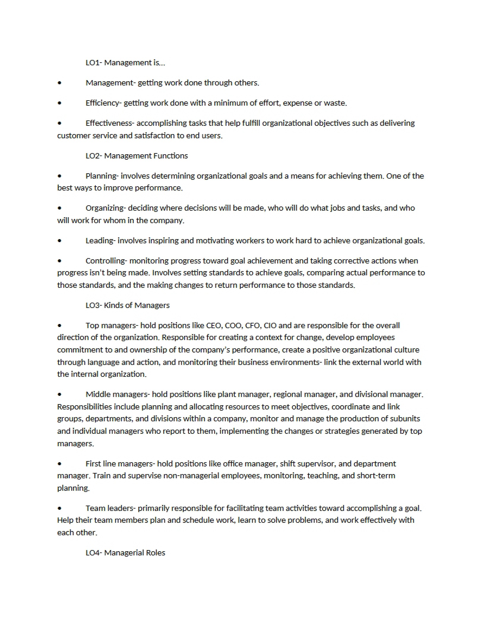 Management Overview