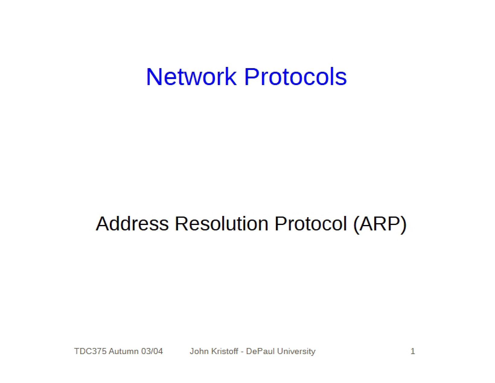 Address Resolution