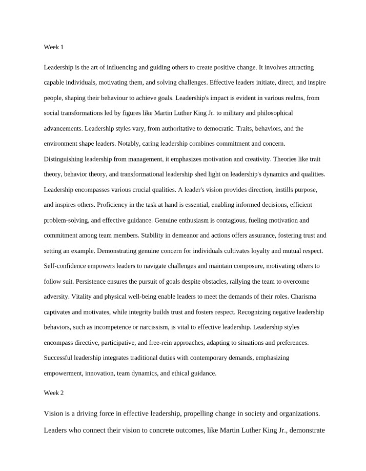 Leadership Lecture Notes