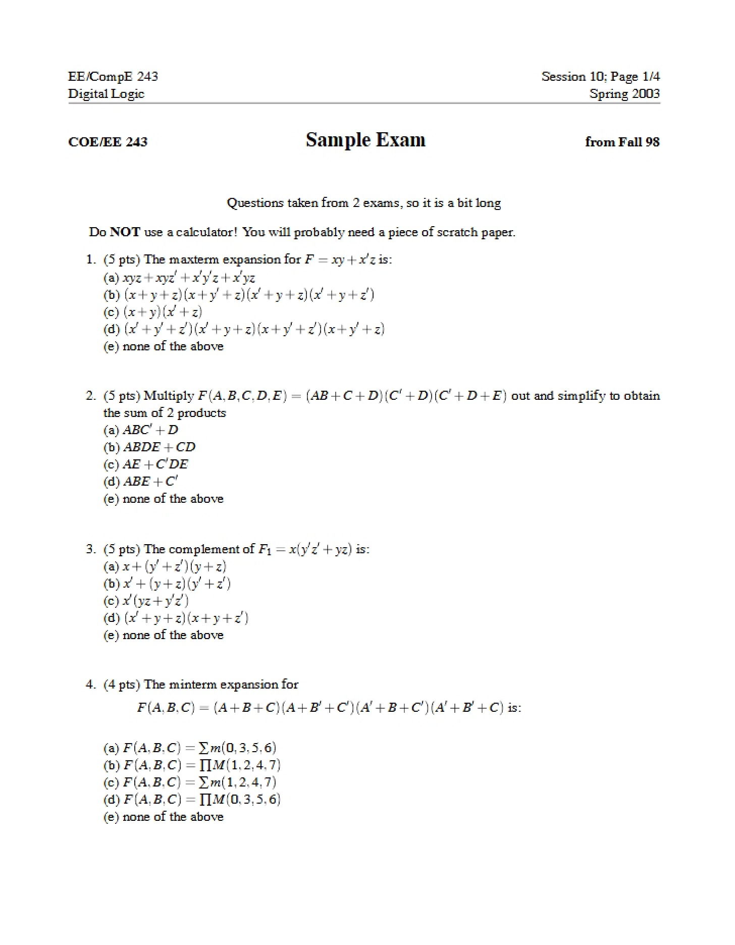 First Exam