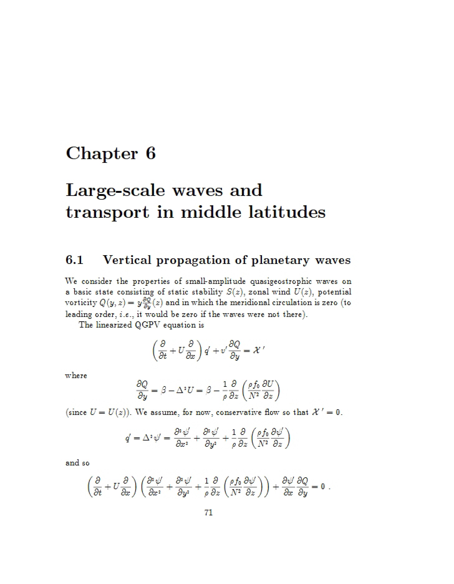 Large-Scale Waves and Middle Latitude Transport (Chapter 6)