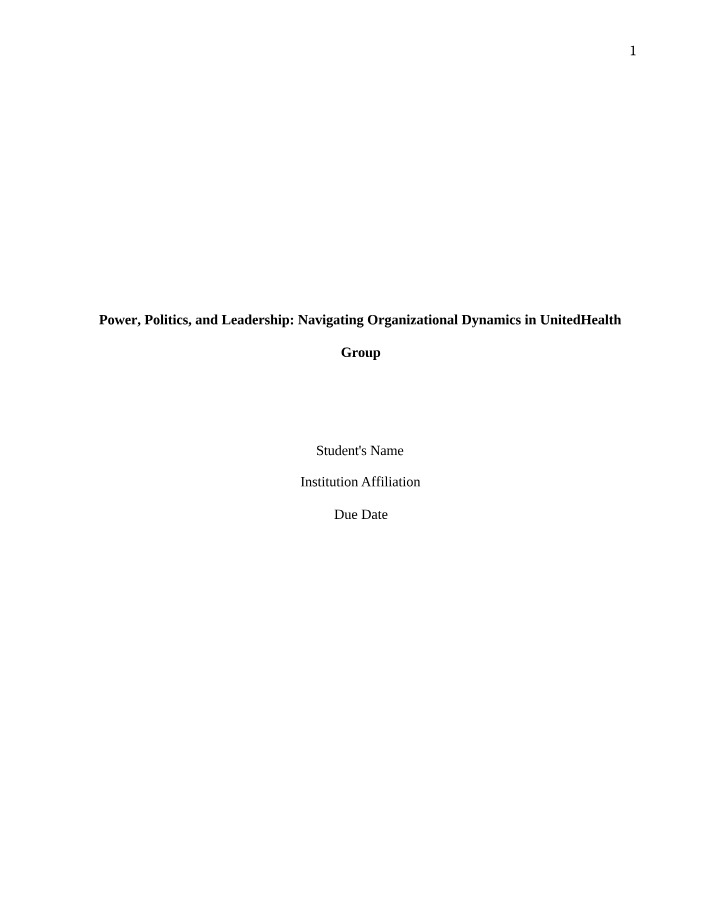 Navigating Organizational Dynamics at UnitedHealth Group