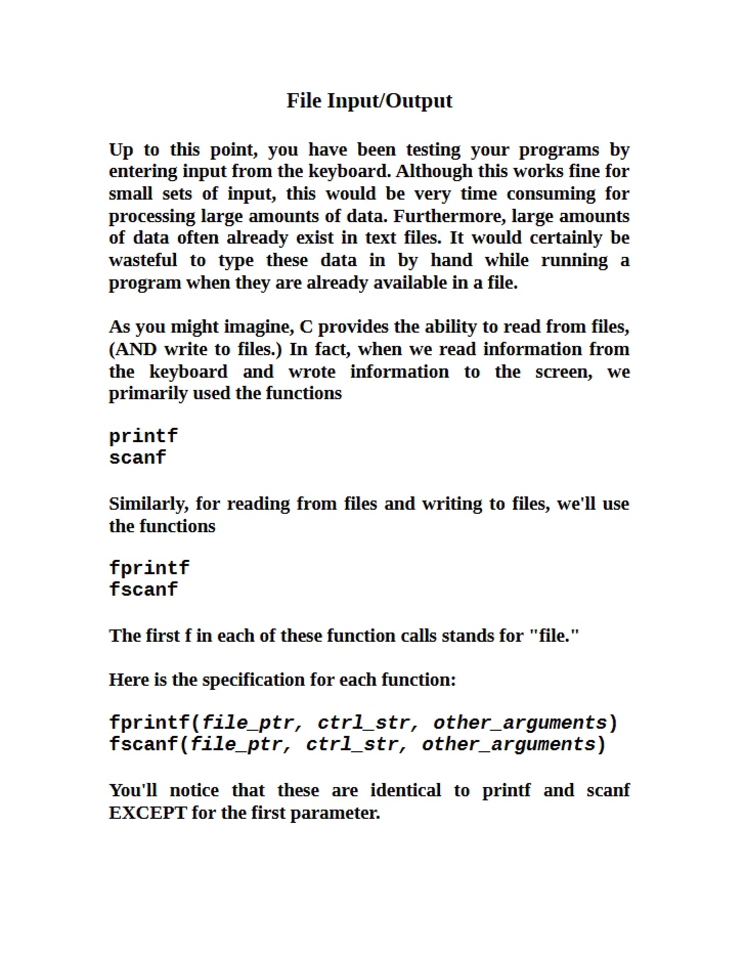 IO for Files