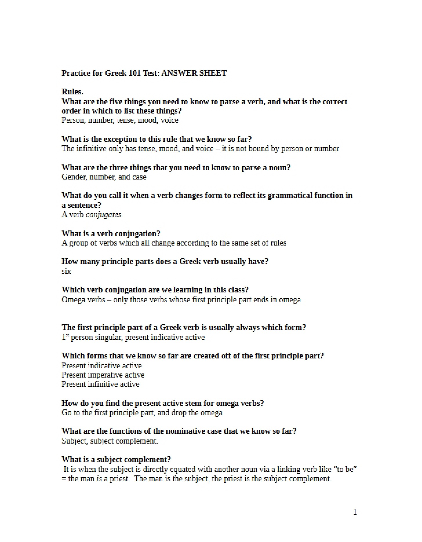 Practice Test 1 Answers (Greek 1010 Fall '12)