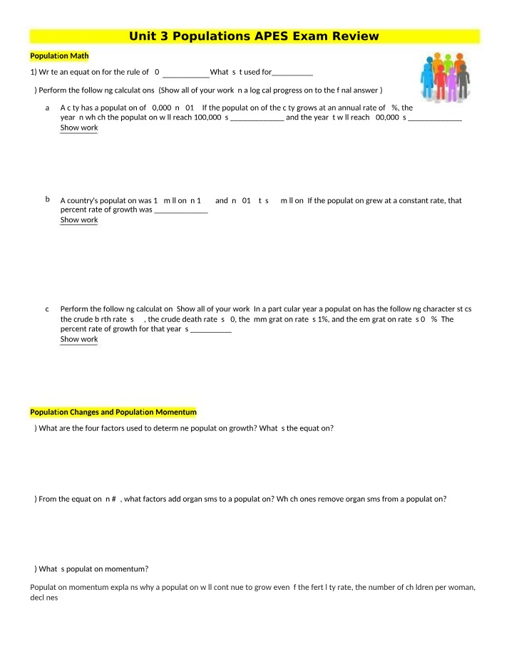 Population Math - Calculating Future Growth Rates